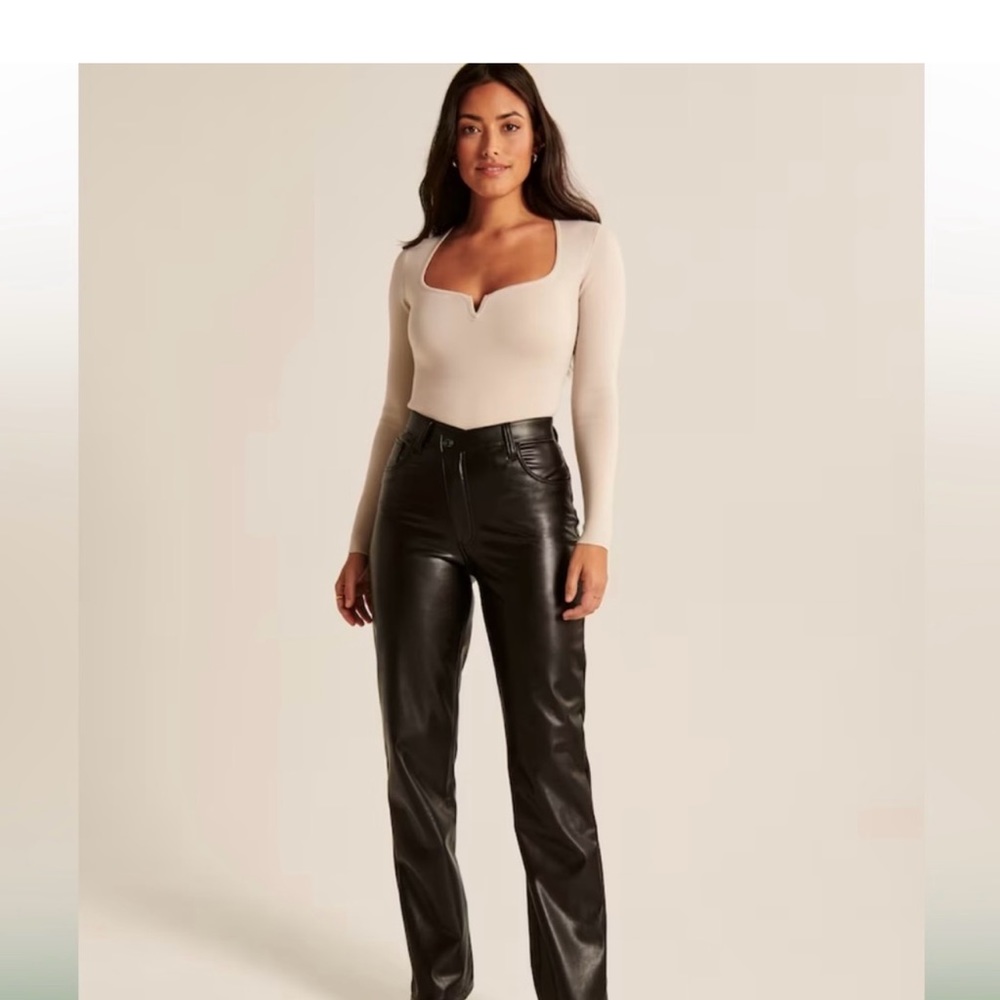 Abercrombie criss cross leather curve love pants